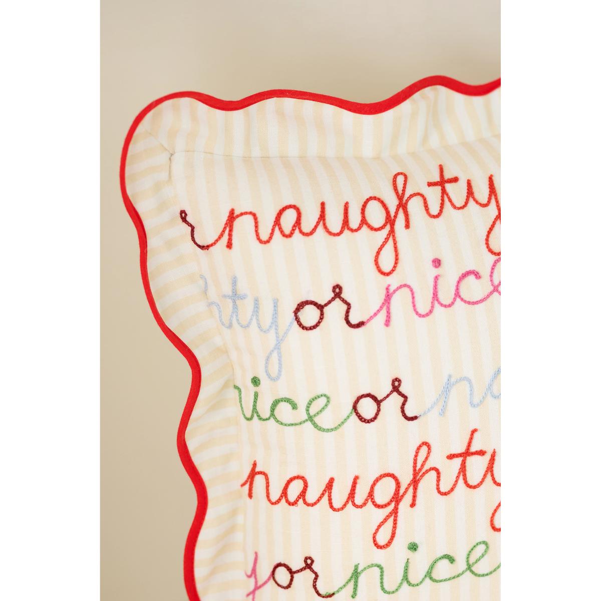 Marlise Embroidered Cotton Holiday Cushion – image 2