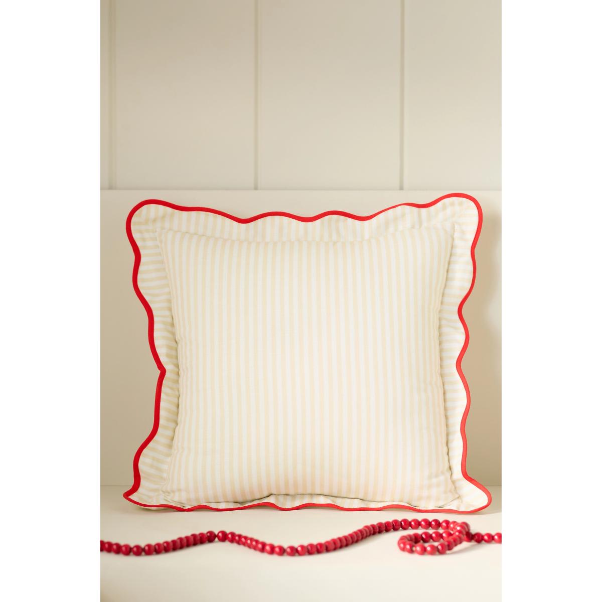 Marlise Embroidered Cotton Holiday Cushion – image 3