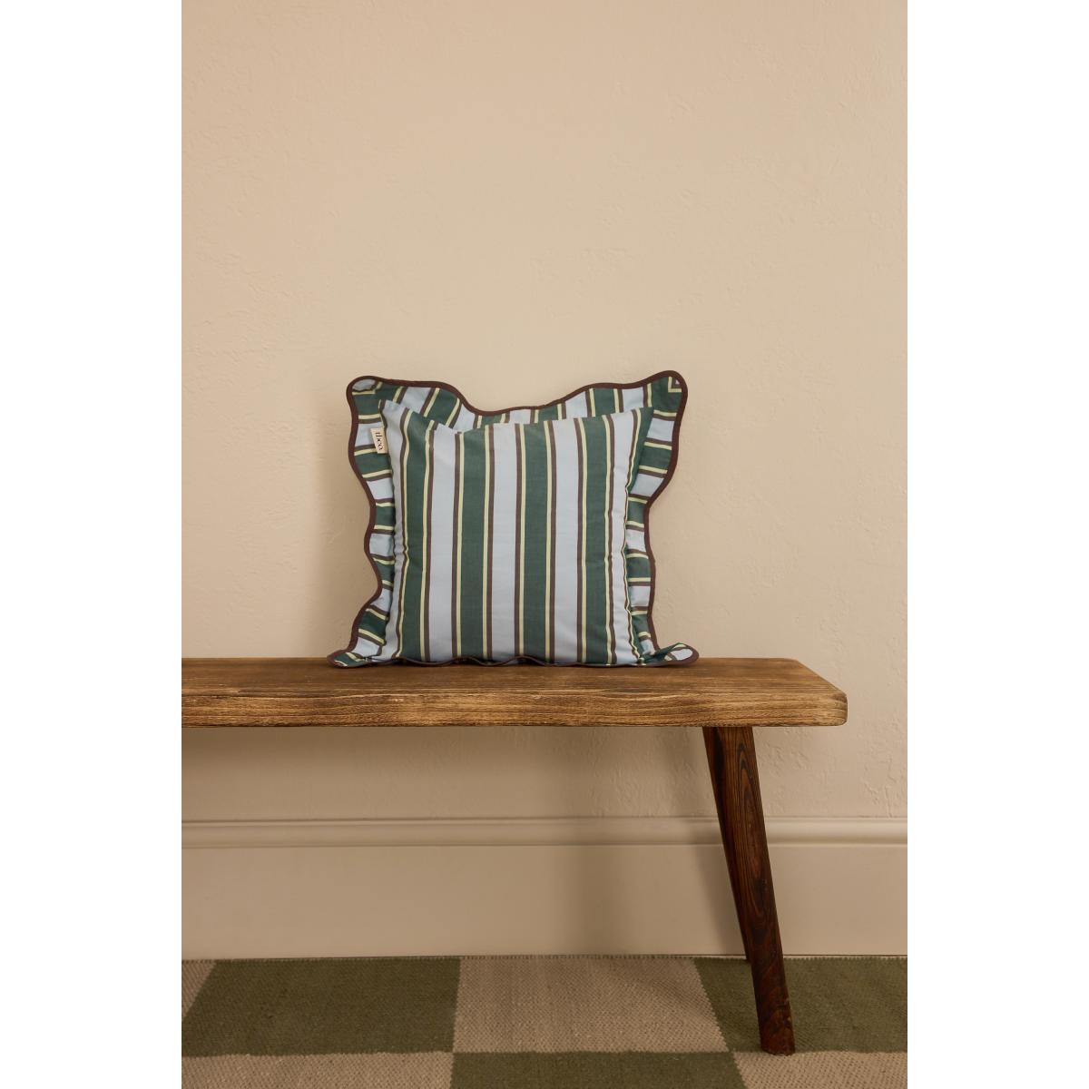 TBCo Blue Stripe Bow Square Cushion – image 3