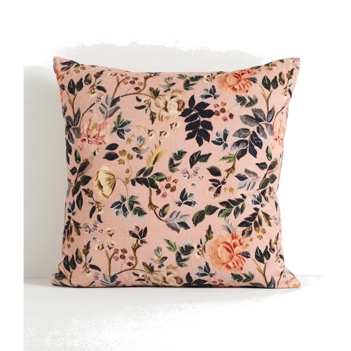 Seren Velvet Corduroy Printed Floral Cushion – image 1