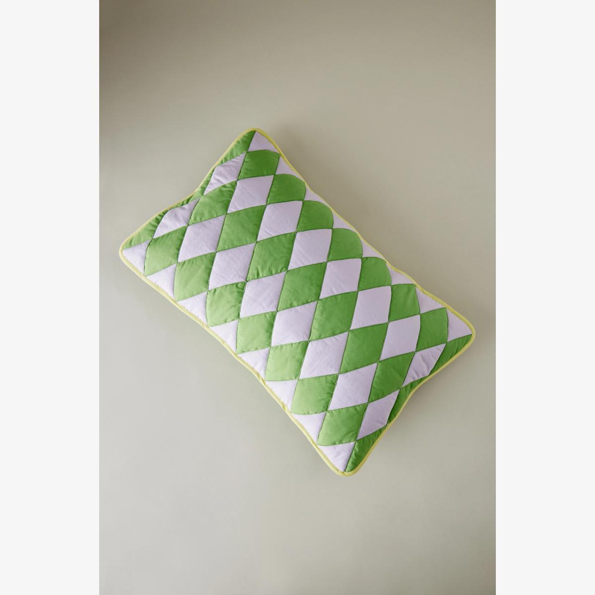 TBCo Green Argyle Rectangle Cushion – image 1