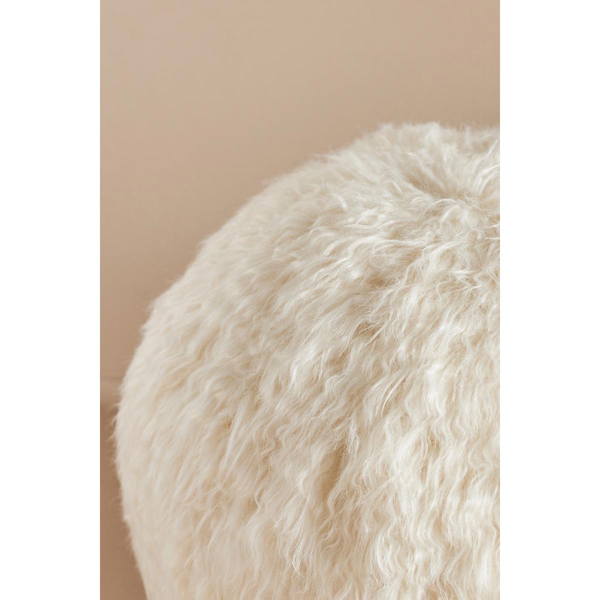 Faux Shearling Round Fur Cushion – image 2