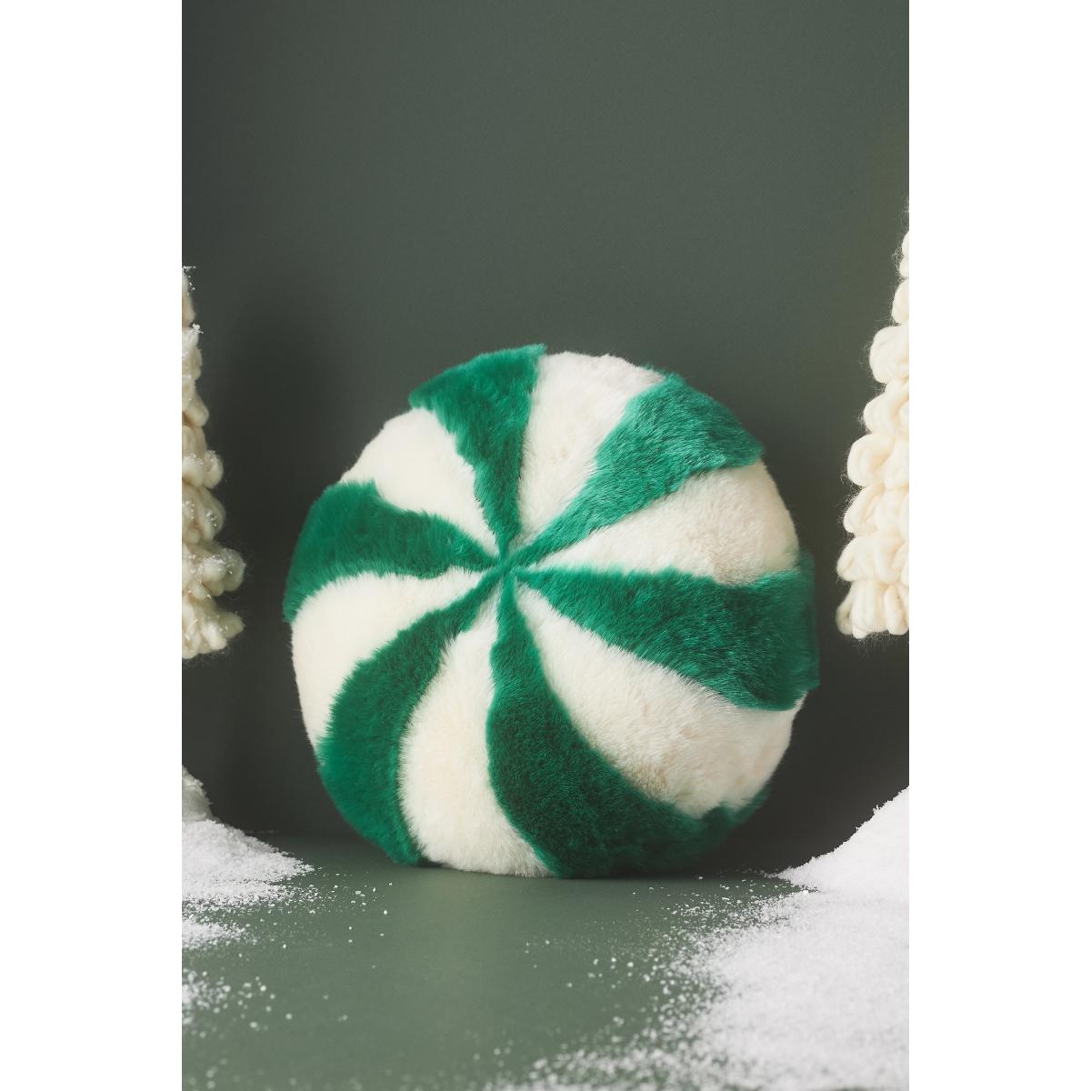 Peppermint Faux-Fur Cushion – image 2