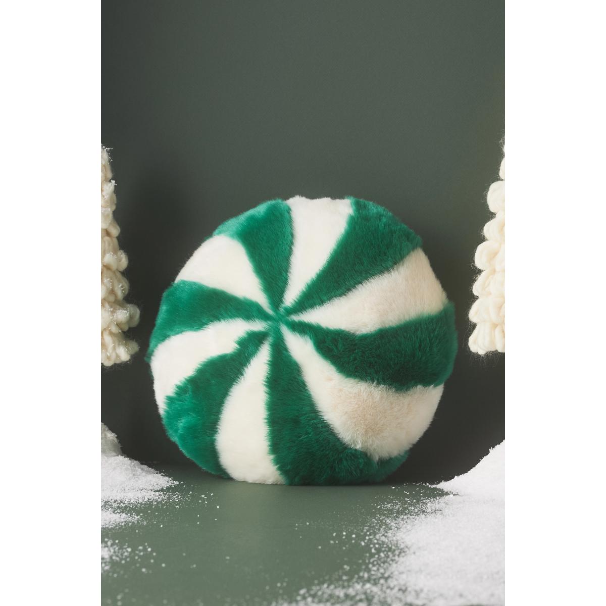 Peppermint Faux-Fur Cushion – image 3