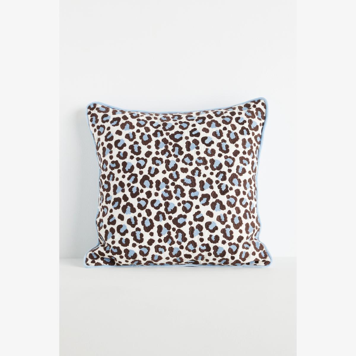 Ruthie Cotton Embroidered Leopard Cushion – image 1