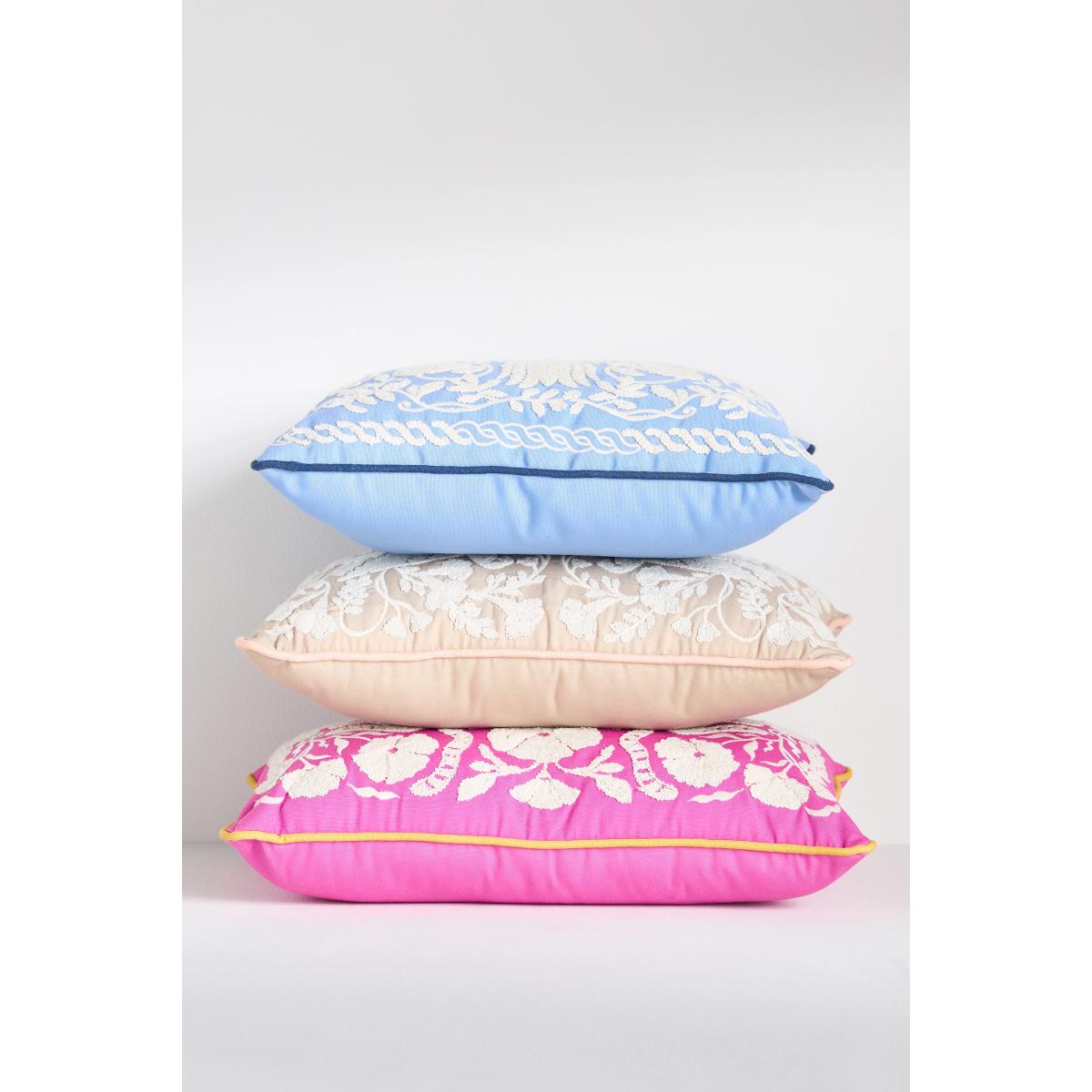 Kenia Embroidered Floral Indoor/Outdoor Cushion – image 3