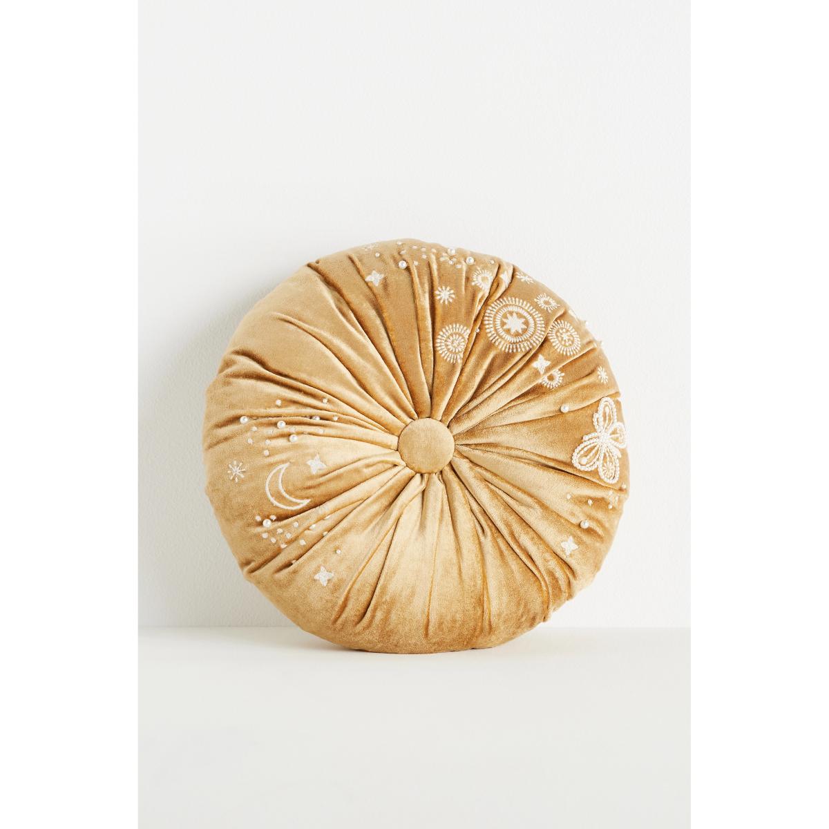 Clara Embroidered Velvet Cushion – image 2