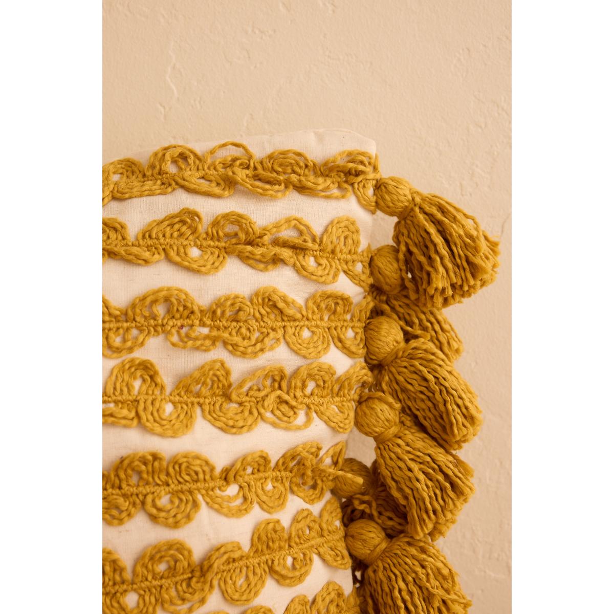 Stripe & Tassel Cushion – image 2