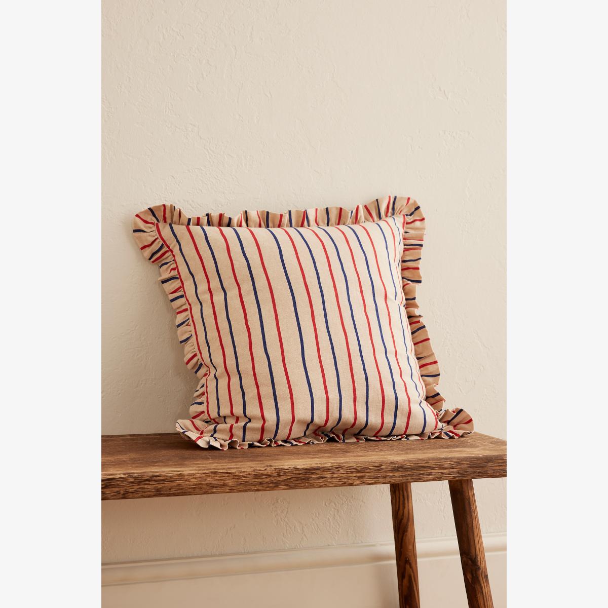 Anna + Nina Rayure Frill Cushion – image 1