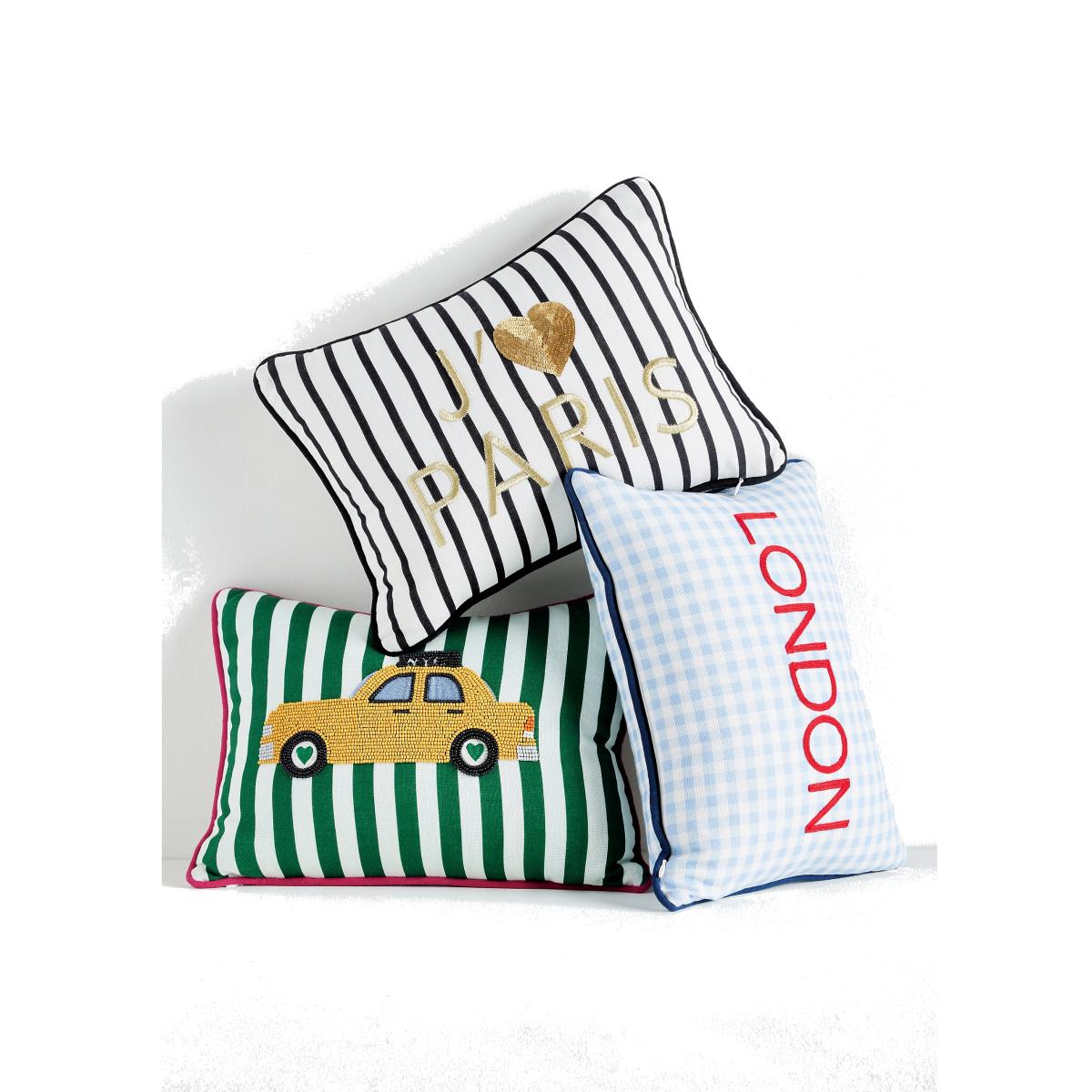 City Icon Embroidered Cotton Cushion – image 1