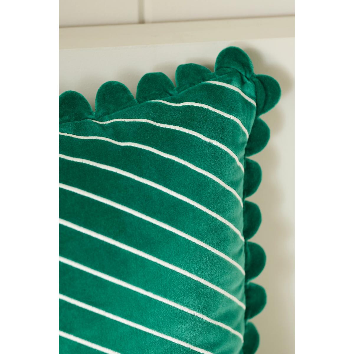 Cotton Velvet Striped Cushion – image 5