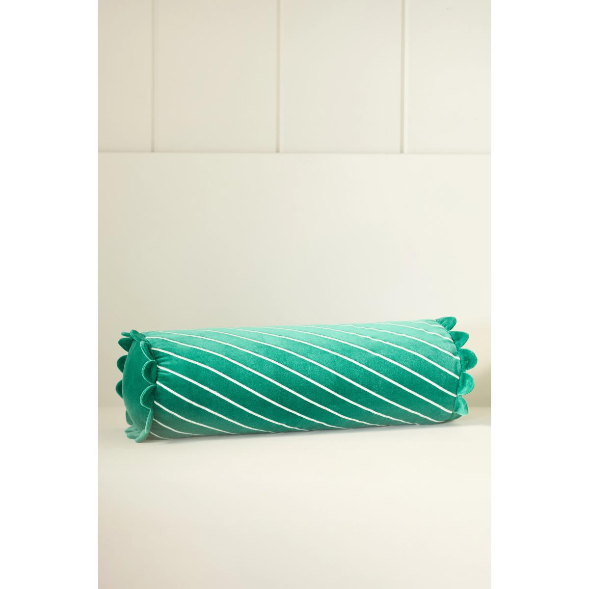 Cotton Velvet Striped Cushion – image 6