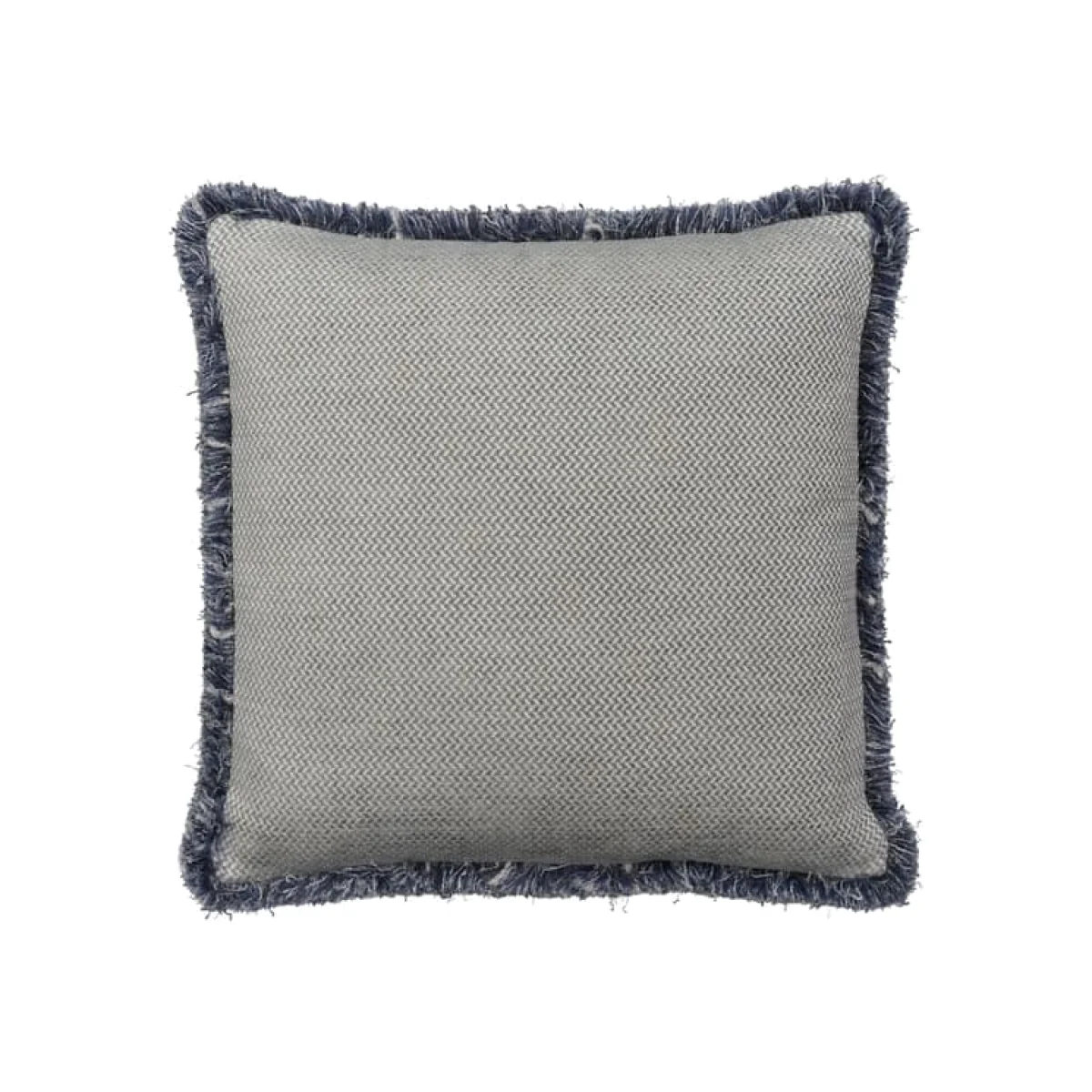 Sanremo Denim, Sustainable Feather, Cushion - Andrew Martin Sophie Paterson With Trim/Fringe & Cotton Blend & Linen & Linen Blend & Viscose Blend Plai