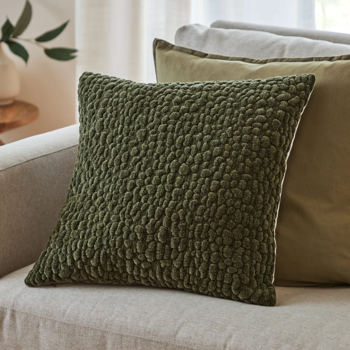 Solstice Chenille Cushion, Green – image 2