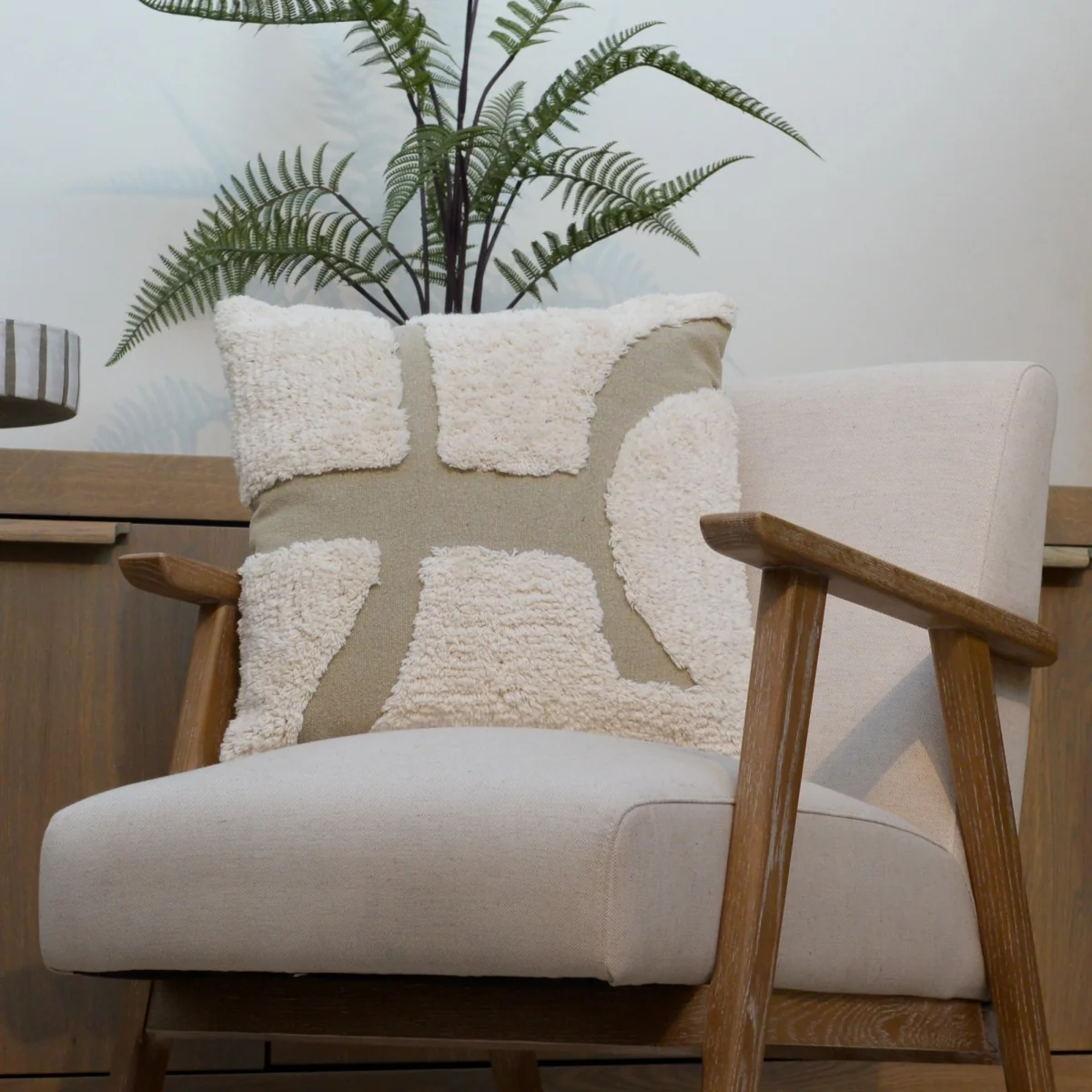 Cream & Sand Two Tone Cushion – image 1