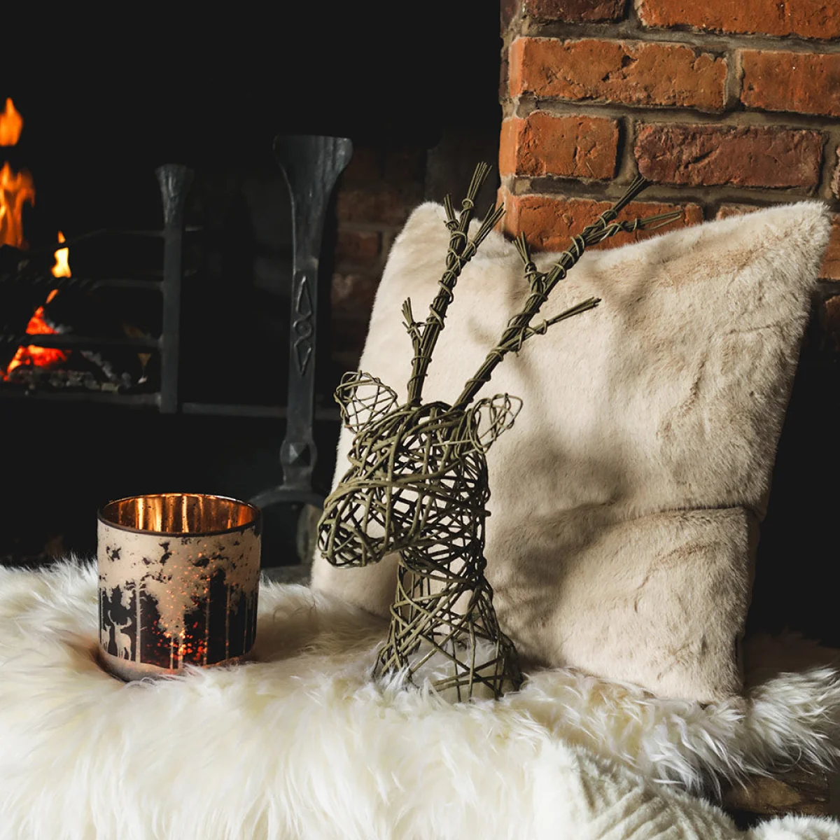 Faux Fur Cushion, Brûlée – image 4