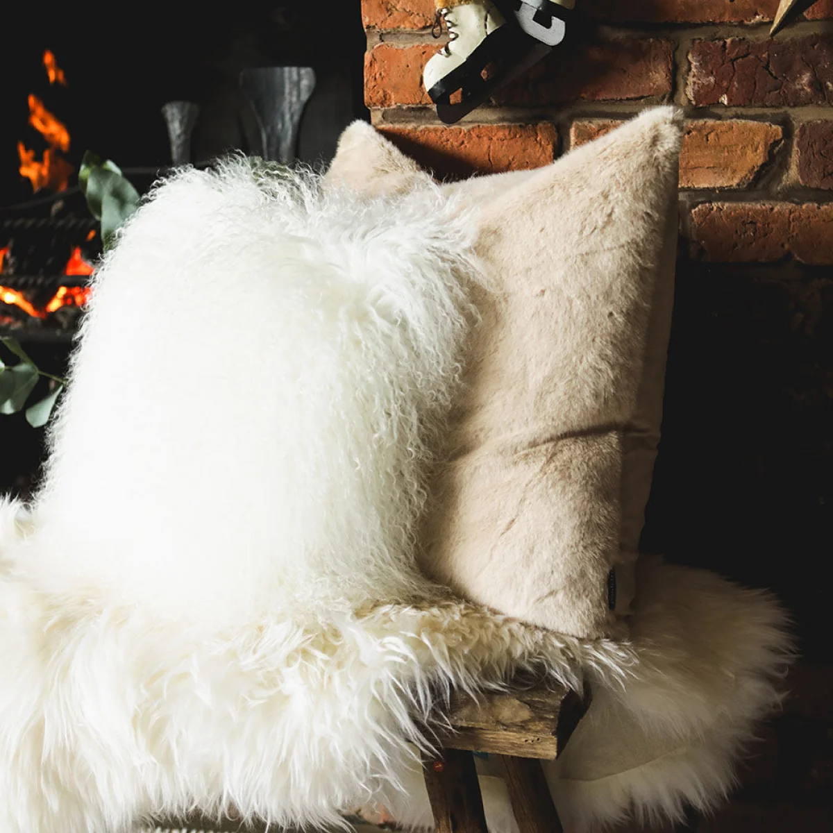 Faux Fur Cushion, Brûlée – image 5