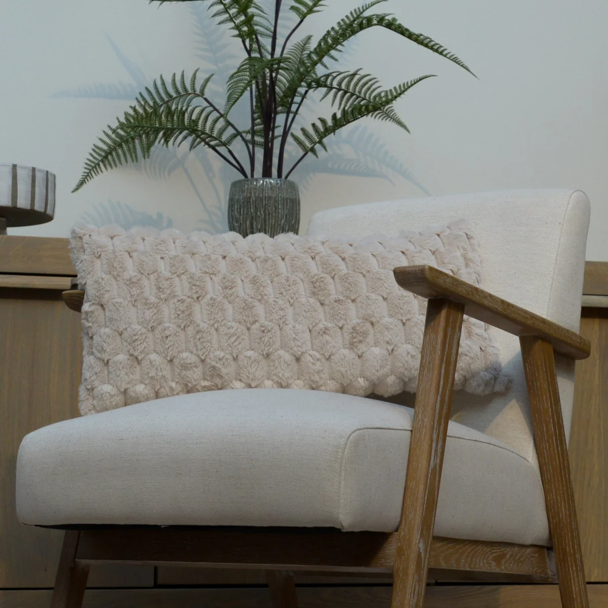 Beige Velvet Cushion – image 2