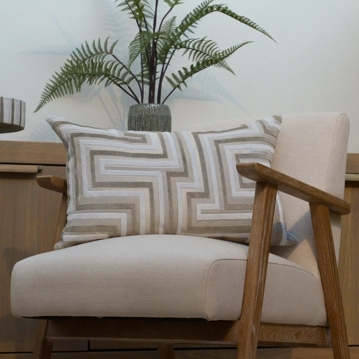Geomteric Velvet Bolster Cushion – image 2