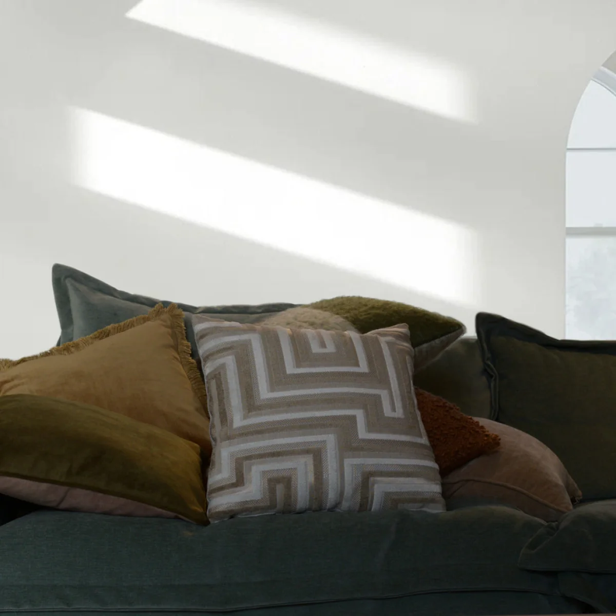 Geometric Velvet Cushion – image 2