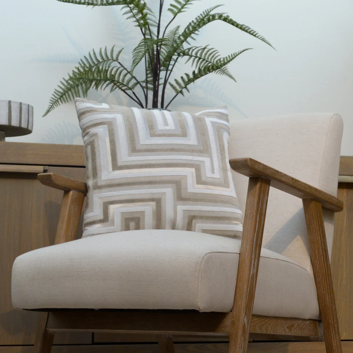 Geometric Velvet Cushion – image 1