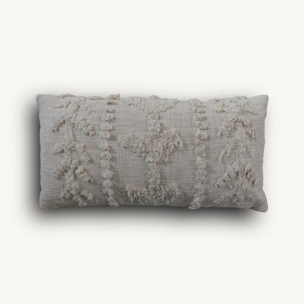 Cream Woven Bolster Cushion – image 3