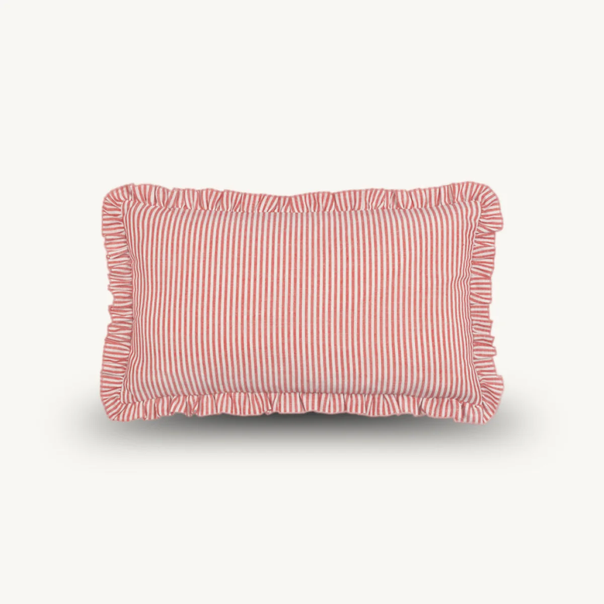 Luna Embroidered Ruffle Cushion, Yellow – image 3