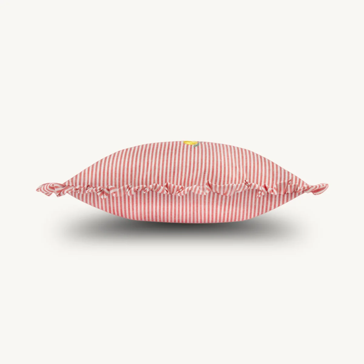 Luna Embroidered Ruffle Cushion, Yellow – image 4