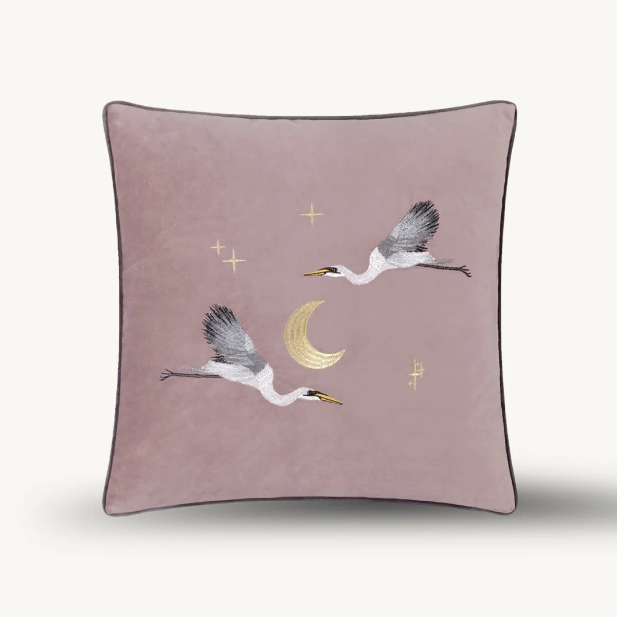 Skye Embroidered Velvet Cushion – image 3