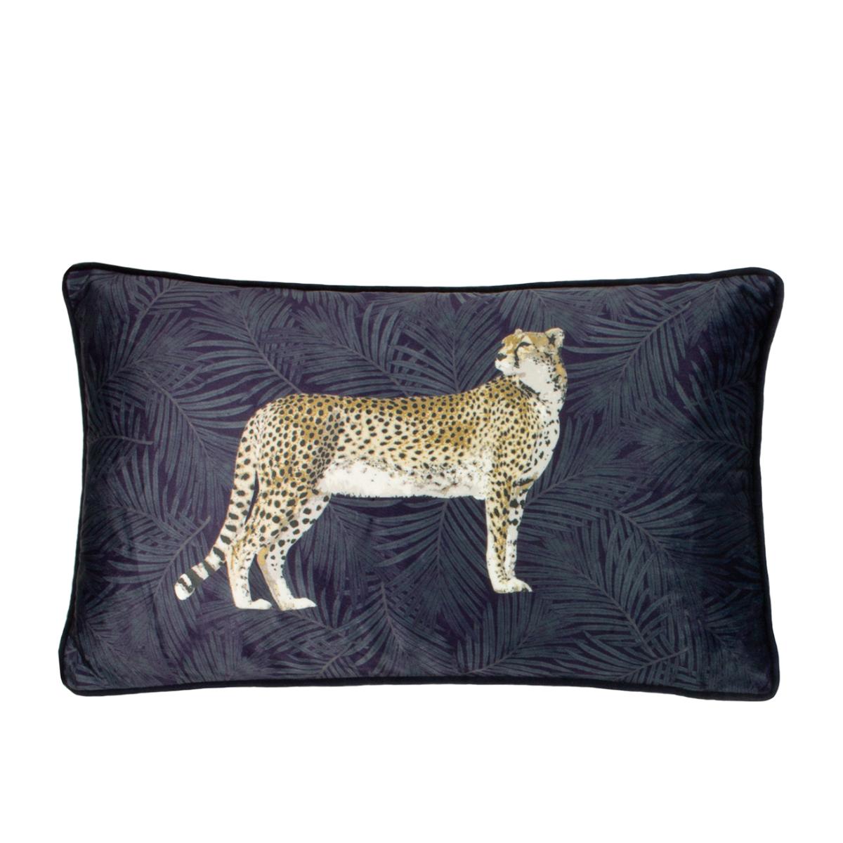 Cheetah Navy Cushion, Blue | Barker & Stonehouse – image 1