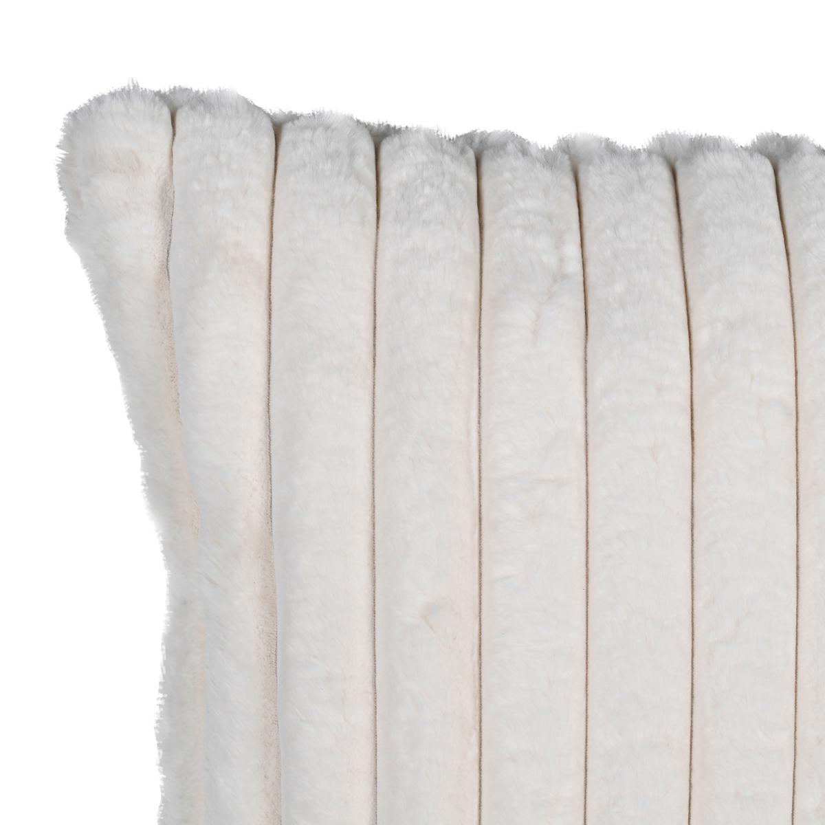 Faux Fur Ribbed Cushion, Neutral | Barker & Stonehouse – image 2