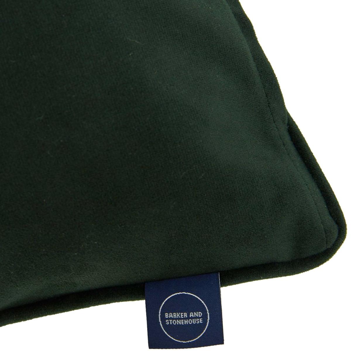 Dark Forest Plush Velvet Cushion, Green | Barker & Stonehouse – image 2