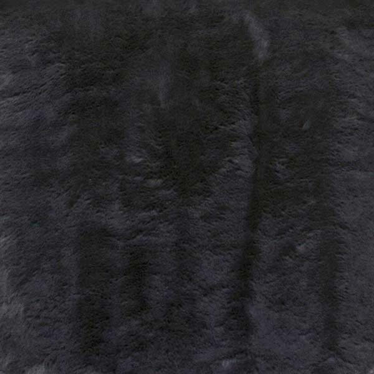 Dark grey faux fur cushion – image 2