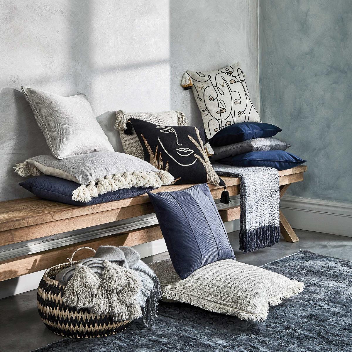 Navy Corduroy Cushion, Blue Cotton | Barker & Stonehouse – image 2