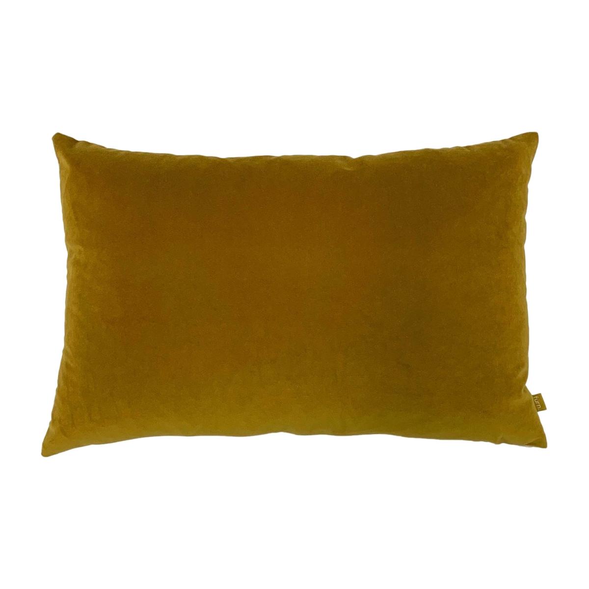 Velvet Mustard Cushion, Yellow | Barker & Stonehouse