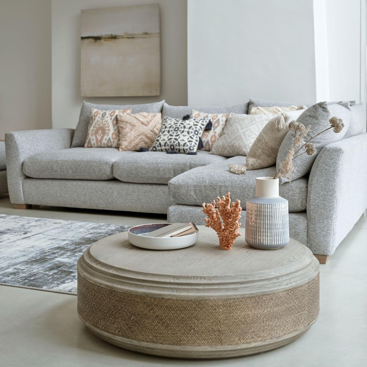 Cream Knitted Tassel Cushion Cotton | Barker & Stonehouse – image 2
