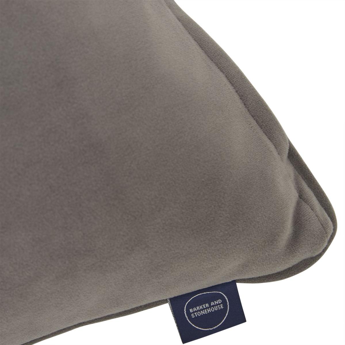 Charcoal Plush Vel Cushion, Grey | Barker & Stonehouse – image 2