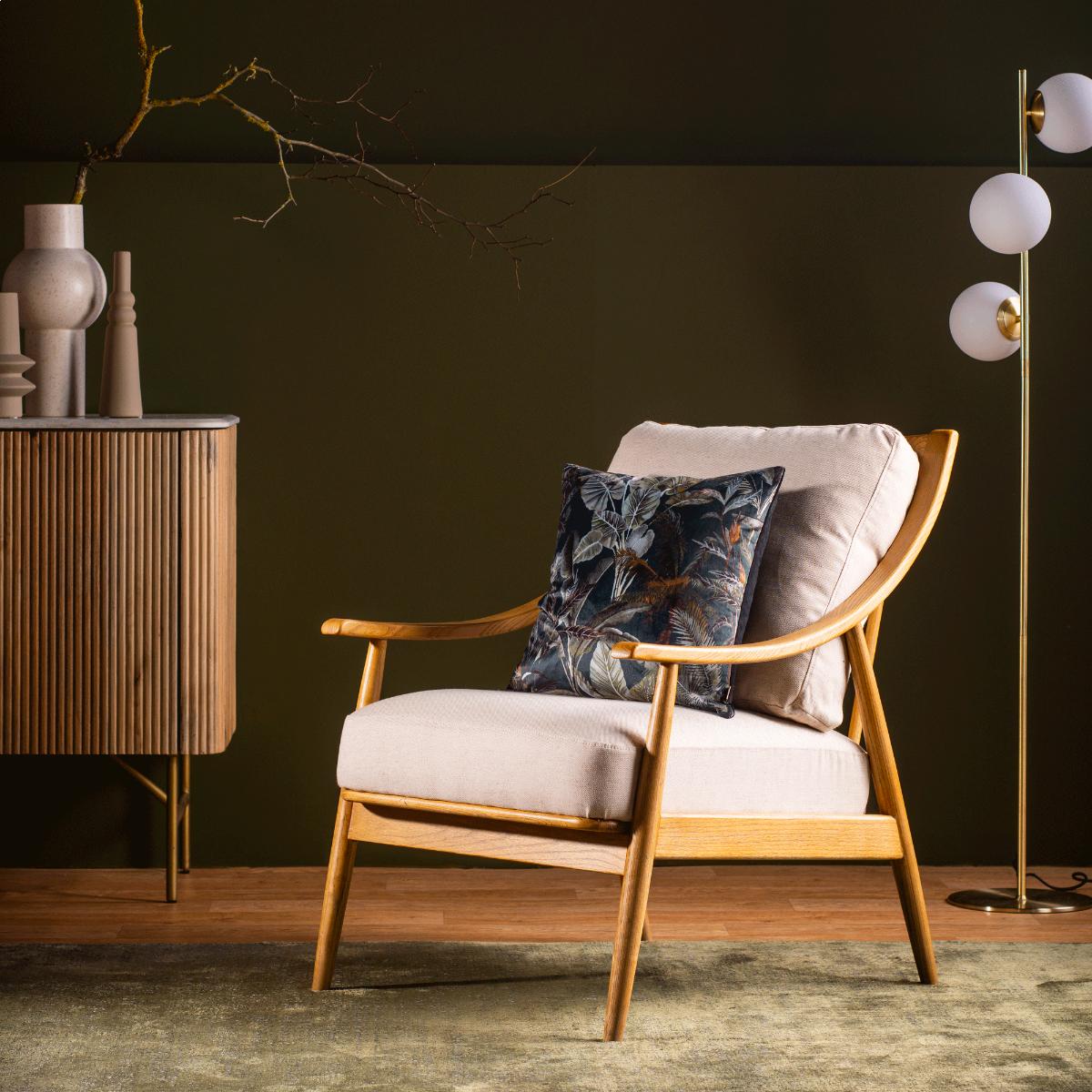 Dark Leaves Cushion, Green | Barker & Stonehouse – image 2