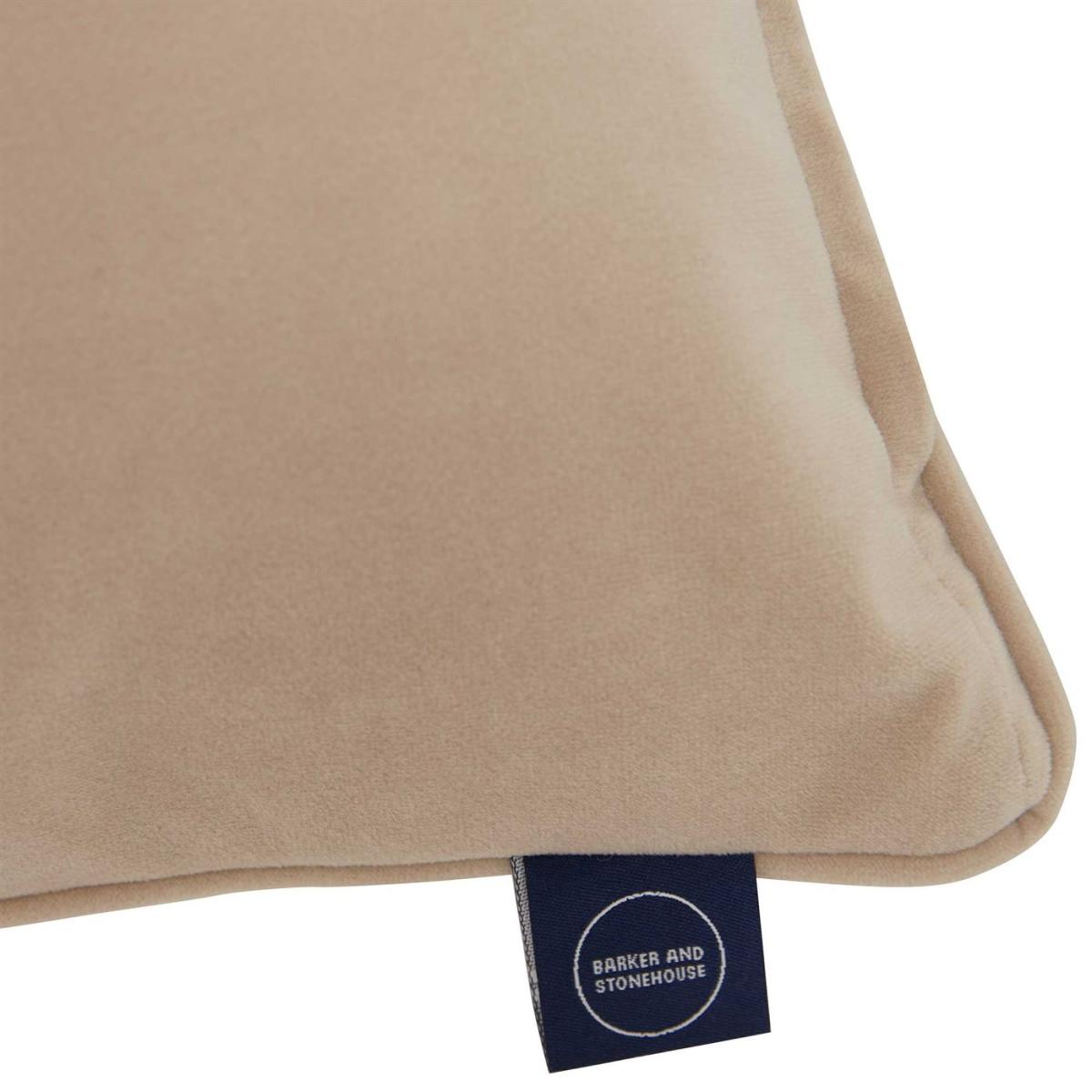 Natural Plush Velvet Cushion, Neutral | Barker & Stonehouse – image 2
