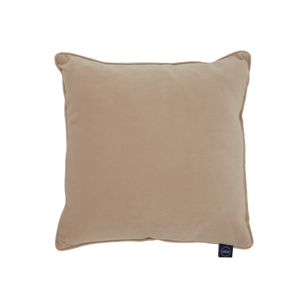 Natural Plush Velvet Cushion, Neutral | Barker & Stonehouse – image 1