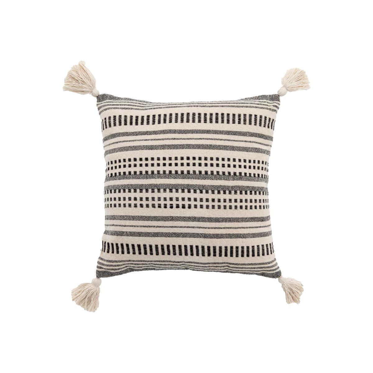 Black Stripe Cushion, Square | Barker & Stonehouse