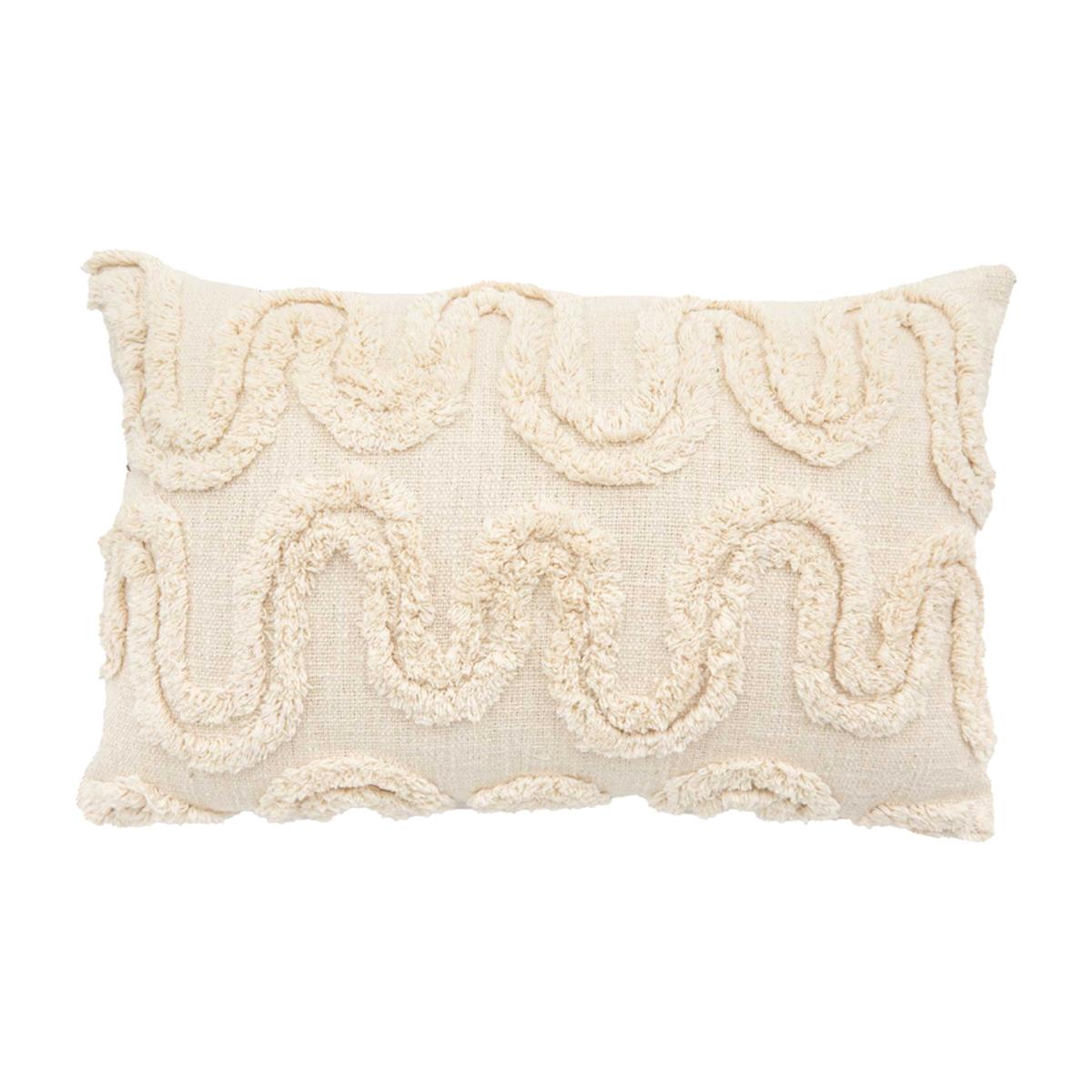 Tufted Waves Cushion, Square, Neutral | Barker & Stonehouse