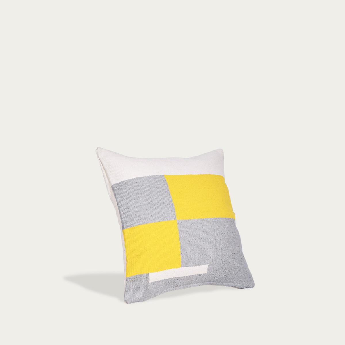 Grey Jamakhan Stripe Handwoven Cushion – image 1