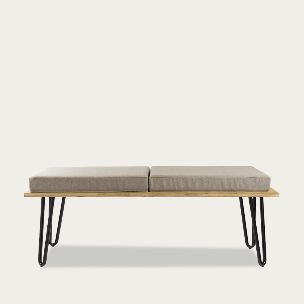 Grey Bench Corgi With Two Cushions FST0250