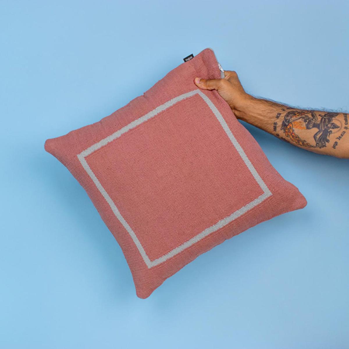 Terracotta Jamakhan Square Handwoven Cushion – image 3
