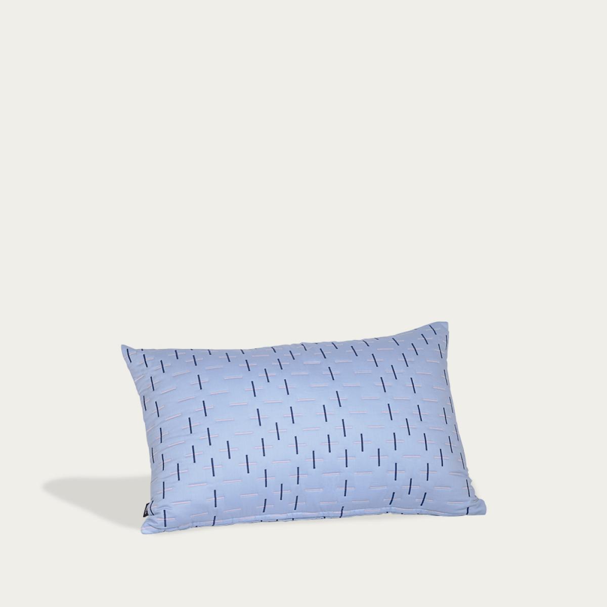Blue Kantha Stitch 2 Quilted Cushion – image 1