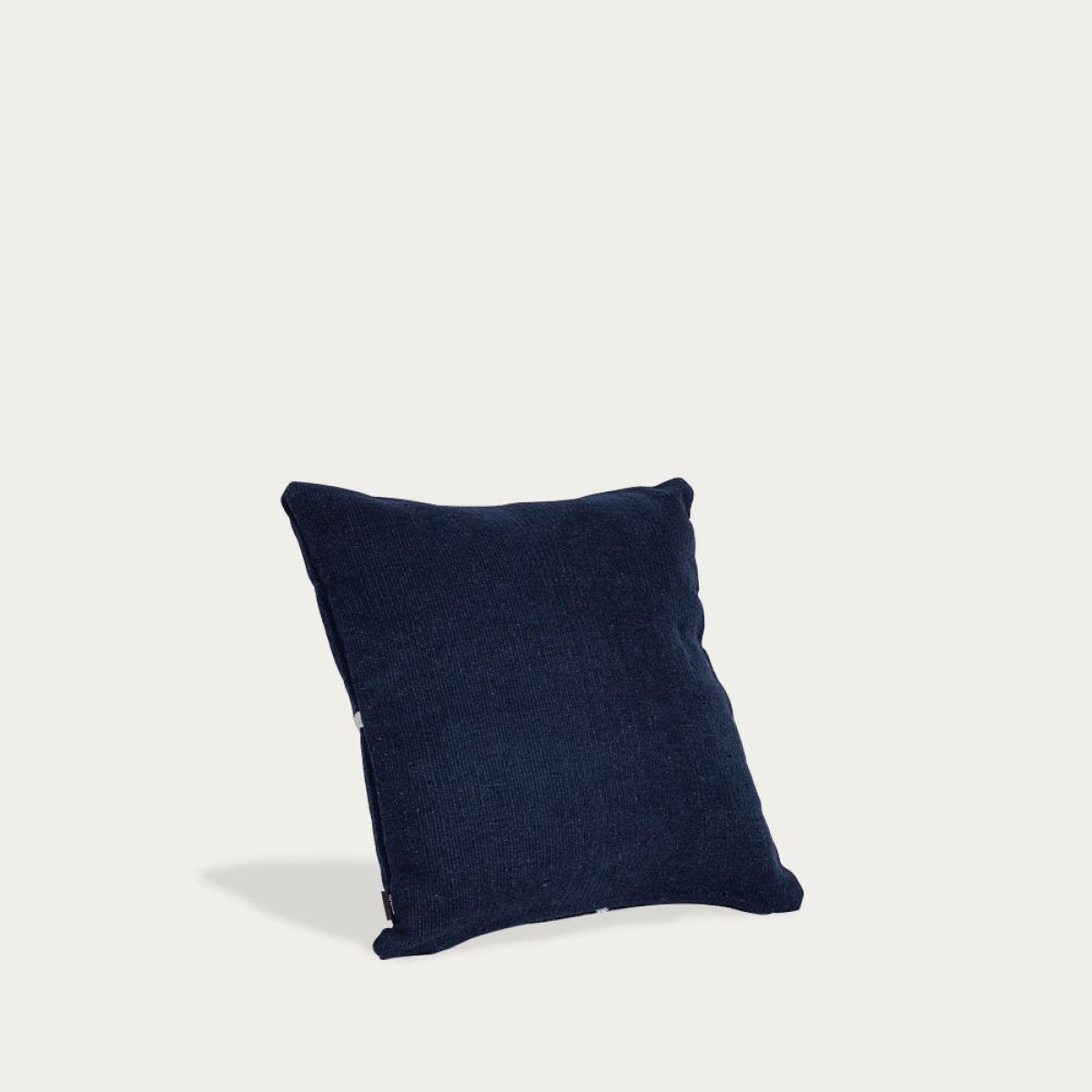 Navy Blue and Ivory Jamakhan Cross Handwoven Cushion – image 2