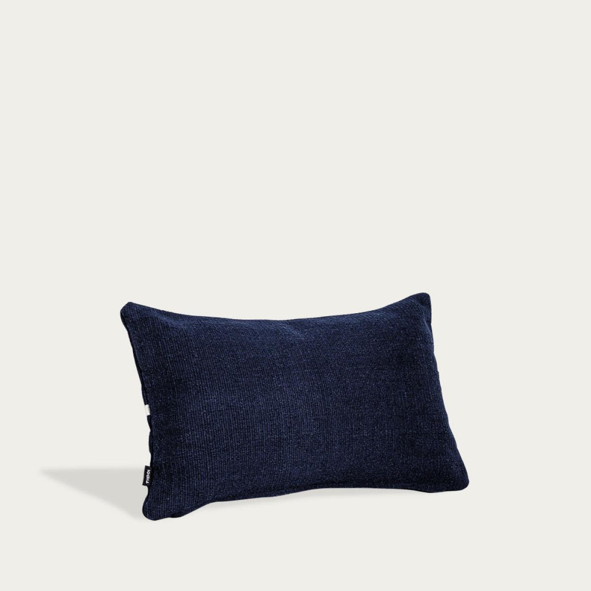 Navy Blue and Ivory Jamakhan Cross Handwoven Cushion – image 4