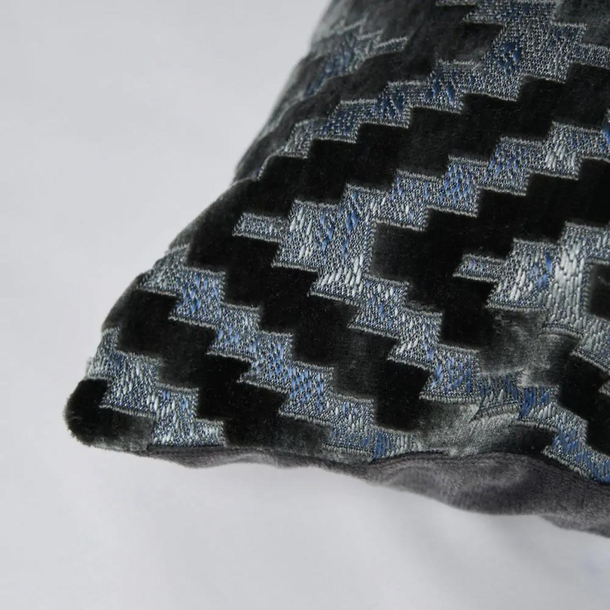 Cut Velvet Cushion, Pewter – image 3