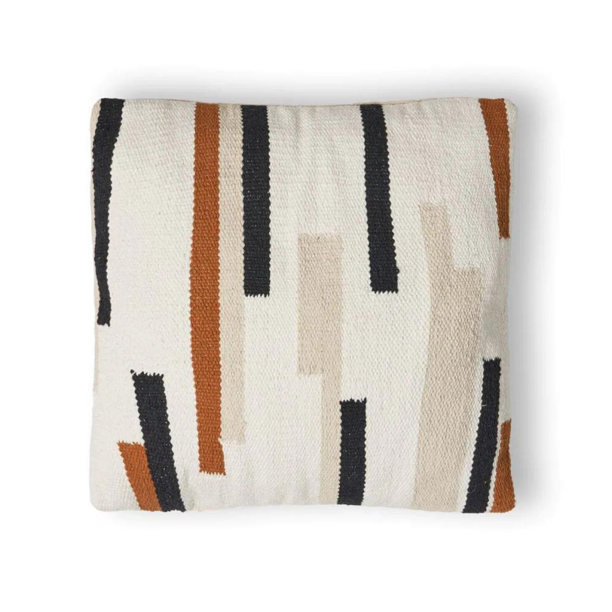 Woven Stripe Cushion, Multi Coloured – image 2